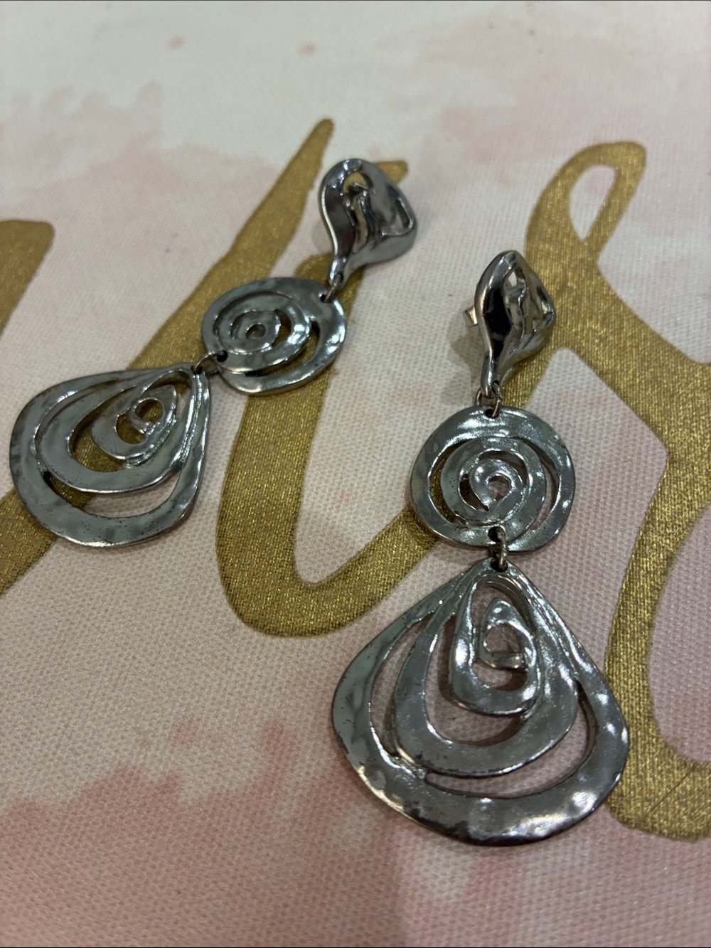 Silver Spiral Drop Pierced Earrings - Women Jewelry